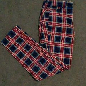 PLAID PATTERN JEGGINGS